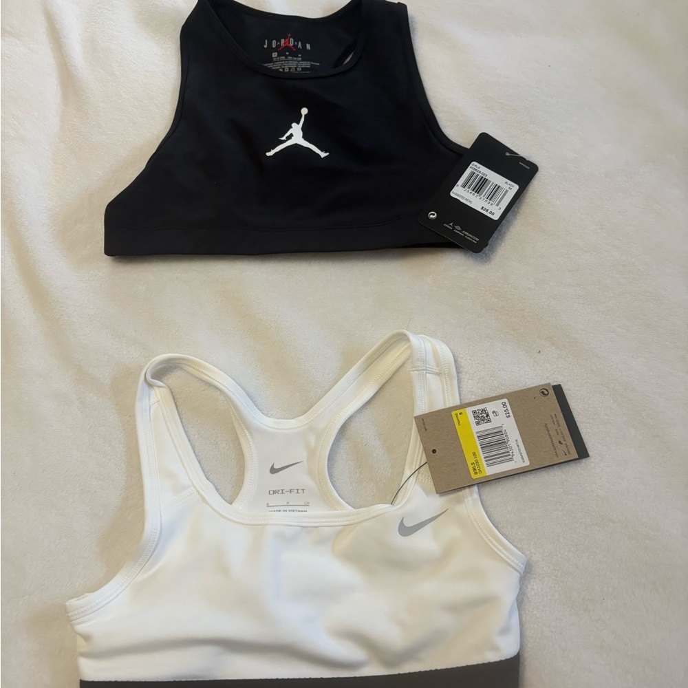 Jordan Black and White Fitted Crop Tank Top